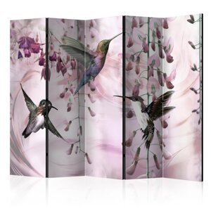 Paraván Flying Hummingbirds (Pink) Dekorhome 225x172 cm (5-dielny),Paraván Flying Hummingbirds (Pink) Dekorhome 225x172 cm (5-dielny)