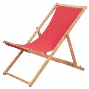 Skladacia plážová stolička látková Červená,Skladacia plážová stolička látková Červená