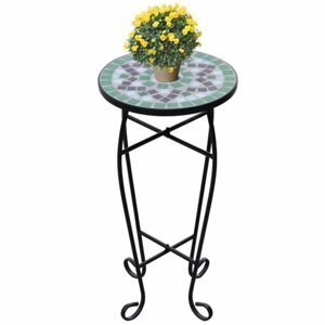 Mozaikový stolík na kvety keramika Dekorhome Zelená,Mozaikový stolík na kvety keramika Dekorhome Zelená