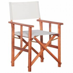Režisérska stolička akáciové drevo Dekorhome Biela,Režisérska stolička akáciové drevo Dekorhome Biela