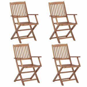 Skladacia záhradná stolička 4 ks akáciové drevo Dekorhome,Skladacia záhradná stolička 4 ks akáciové drevo Dekorhome