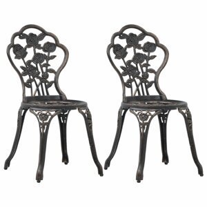 Záhradné bistro stoličky 2 ks bronzové Dekorhome,Záhradné bistro stoličky 2 ks bronzové Dekorhome
