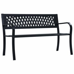 Záhradná oceľová lavička 125 cm čierna,Záhradná oceľová lavička 125 cm čierna