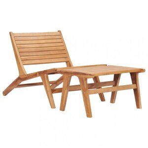 Záhradná stolička s podnožkou teakové drevo Dekorhome,Záhradná stolička s podnožkou teakové drevo Dekorhome