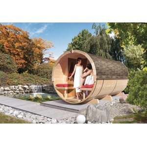 Vonkajšia fínska sudové sauna 216 x 400 cm Dekorhome,Vonkajšia fínska sudové sauna 216 x 400 cm Dekorhome