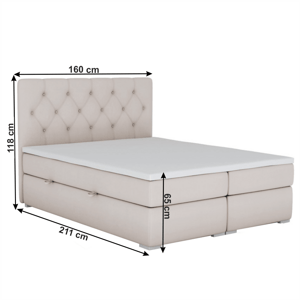 Boxspringová posteľ ESHLY 160 x 200 cm,Boxspringová posteľ ESHLY 160 x 200 cm