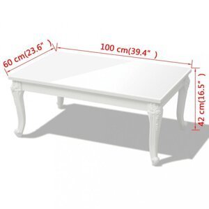 Konferenčný stolík biela vysoký lesk Dekorhome 100x60x42 cm,Konferenčný stolík biela vysoký lesk Dekorhome 100x60x42 cm
