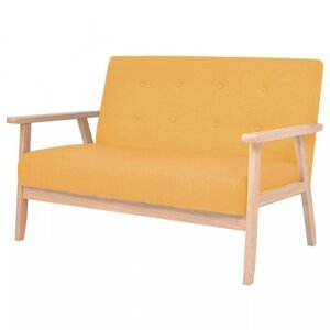 Dvojmiestna sedačka textil / drevo Dekorhome Žltá,Dvojmiestna sedačka textil / drevo Dekorhome Žltá