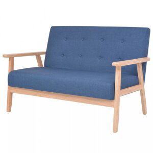 Dvojmiestna sedačka textil / drevo Dekorhome Modrá,Dvojmiestna sedačka textil / drevo Dekorhome Modrá