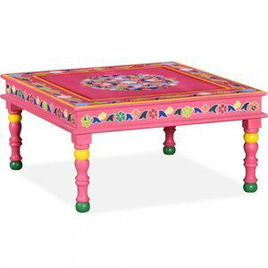 Konferenčný stolík ručne maľovaný Dekorhome Ružová,Konferenčný stolík ručne maľovaný Dekorhome Ružová