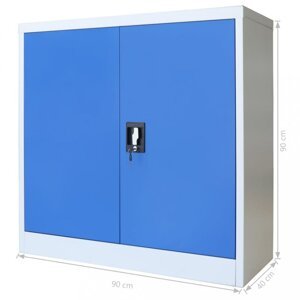 Kancelárska skriňa sivá / modrá Dekorhome 90x40x90 cm,Kancelárska skriňa sivá / modrá Dekorhome 90x40x90 cm