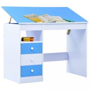 Detský písací stôl náklopný Dekorhome Modrá,Detský písací stôl náklopný Dekorhome Modrá