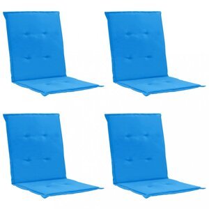 Vodeodolné podušky na záhradné stoličky 4 ks Dekorhome Modrá,Vodeodolné podušky na záhradné stoličky 4 ks Dekorhome Modrá