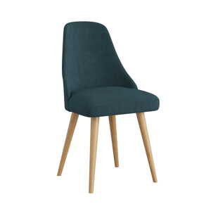 MOOD SELECTION Bresso Čalúnená stolička modrá s drevenými nohami M77