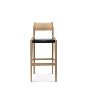 FAMEG Arcos - BST-1403 - barová stolička Farba dreva: dub premium, Čalúnenie: koža L1