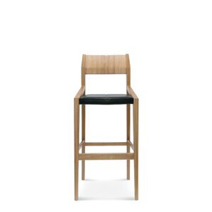 FAMEG Arcos - BST-1403 - barová stolička Farba dreva: dub premium, Čalúnenie: koža L2