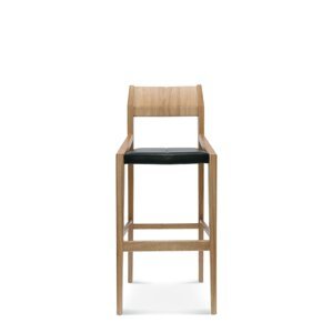 FAMEG Arcos - BST-1403 - barová stolička Farba dreva: dub štandard, Čalúnenie: koža L1