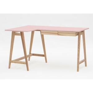 RAGABA Luka rohový písací stôl ľavý FARBA: ružová