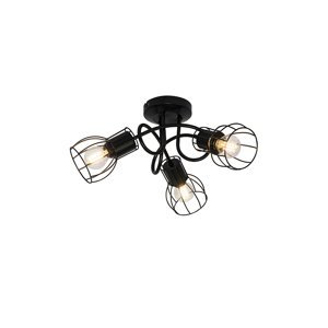 Moderné stropné svietidlo čierne 40 cm okrúhle 3-svetlo - Botu