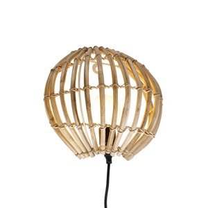Vidiecka nástenná lampa bambusová - Canna