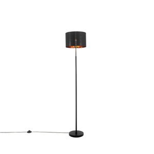 Moderná stojaca lampa čierna so zlatom - VT 1