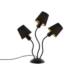 Dizajnová stolná lampa čierne 3-svetlá s objímkami - Wimme