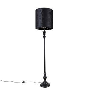 Klasická stojaca lampa čierna s čiernym tienidlom 40 cm - Classico