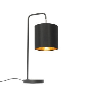 Moderná stolová lampa čierna so zlatým interiérom - Lofty