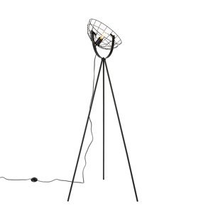 Priemyselná statívová stojaca lampa čierna 35 cm nastaviteľná - Hanze