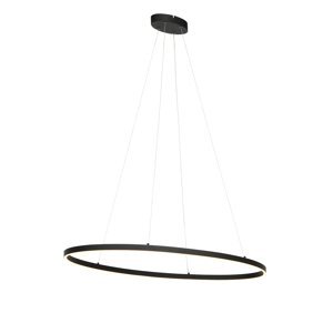 Dizajnové závesné svietidlo čierne oválne vrátane LED 3-stupňovo stmievateľné - Ovallo
