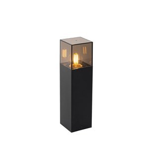 Stojanové vonkajšie svietidlo čierne s dymovým tienidlom 30 cm - Dánsko