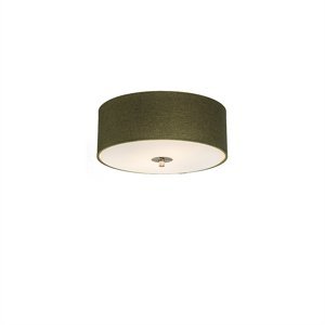 Vidiecke stropné svietidlo zelené 30 cm - Drum Jute