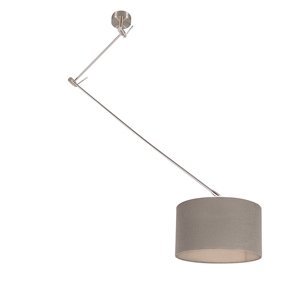 Závesná lampa oceľová s tienidlom nastaviteľná na 35 cm taupe - Blitz I.