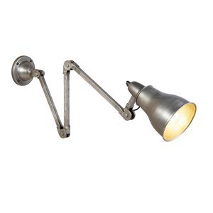 Priemyselná nástenná lampa sivá nastaviteľná - Mersey
