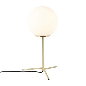 Stolná lampa v štýle art deco mosadz s opálovým sklom 45,5 cm - Pallon