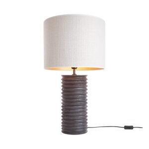 GROOVED Stolná lampa 72 cm - čierna/krémová