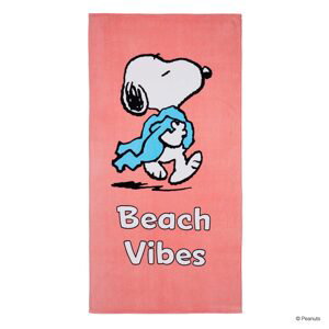 PEANUTS Plážová osuška "Beach vibes" - ružová