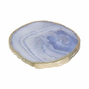 CRYSTAL Podtácka z drahých kameňov okrúhly 11 cm - modrá/zlatá