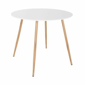 LINEA Jedálenský stôl okrúhly 90 cm - biela/prírodná