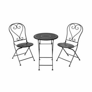 BOVERY Balkónový set nábytku pre 2 osoby - čierna
