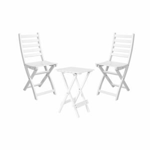 LODGE Set záhradného nábytku 2 ks stoličky a 1 ks mini stôl - biela