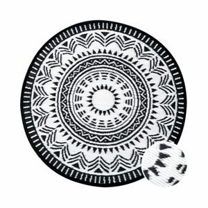 COLOUR CLASH Vonkajší koberec slnko 118 cm - čierna/biela
