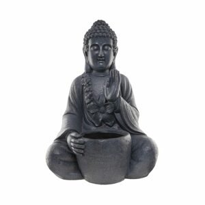 BUDDHA Dekoračná socha s kvetináčom 68 cm - šedá