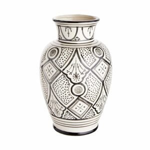MOROCCO Váza 33 cm - biela/čierna
