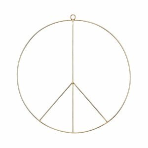 PEACE Dekoračný kruh 38 cm - zlatá