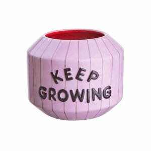 KEEP GROWING Kvetináč 14 cm - ružová/čierna
