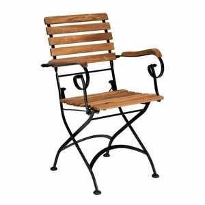 PARKLIFE Skladacia stolička s podrúčkami set 2 ks - hnedá / čierna