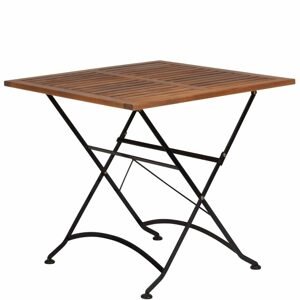 PARKLIFE Skladací stôl 80 x 80 cm - čierna/hnedá