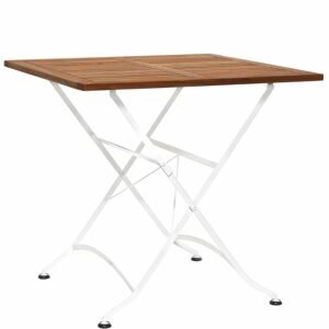 PARKLIFE Skladací stôl 80 x 80 cm - biela/hnedá