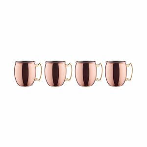 MOSCOW MULE Sada lesklých hrnčekov 470 ml set 4 ks - ružová zlatá